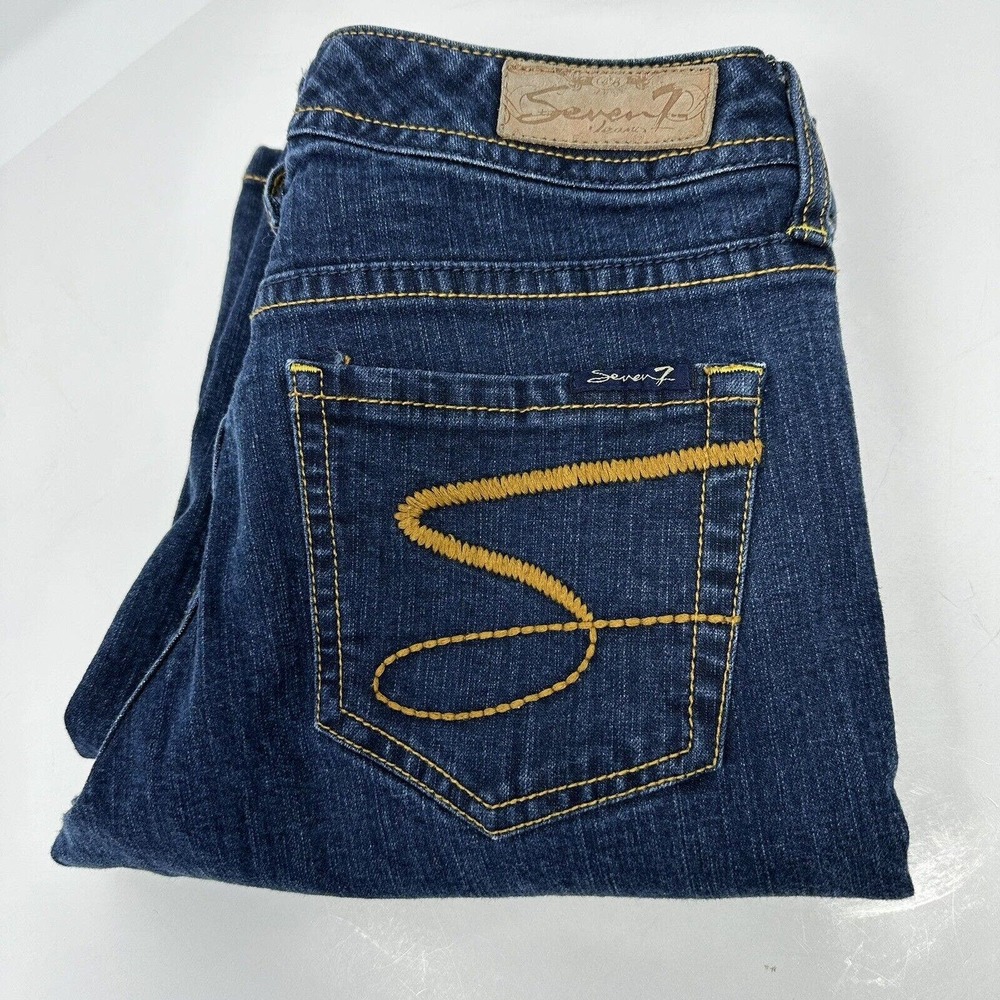 Seven for All Mankind Y2K Low Rise Flare Jeans Women's Sz 30 Dark Wash 7 SFAMK